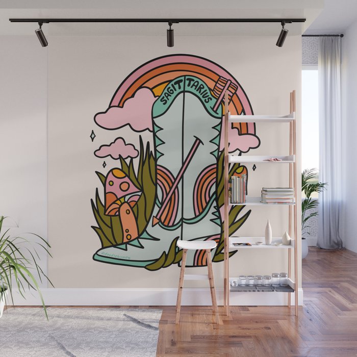 Sagittarius Cowboy Boots Wall Mural Gallery Image 1