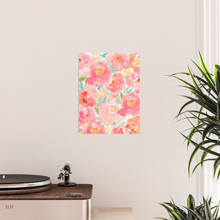 Preppy Pink Peonies Poster Gallery Image 2