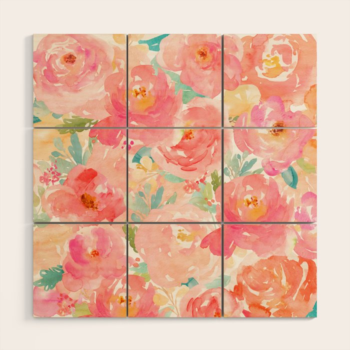 Preppy Pink Peonies Wood Wall Art Gallery Image 1