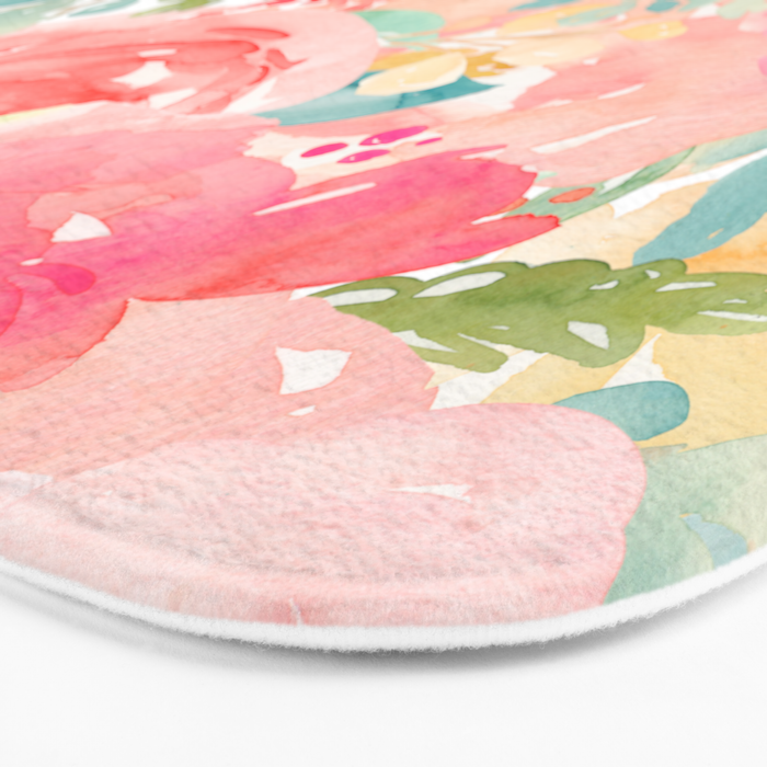 Preppy Pink Peonies Bath Mat Gallery Image 3