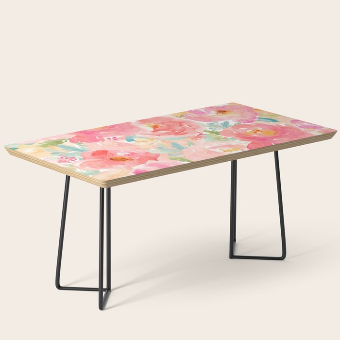 Preppy Pink Peonies Coffee Table Gallery Image 1
