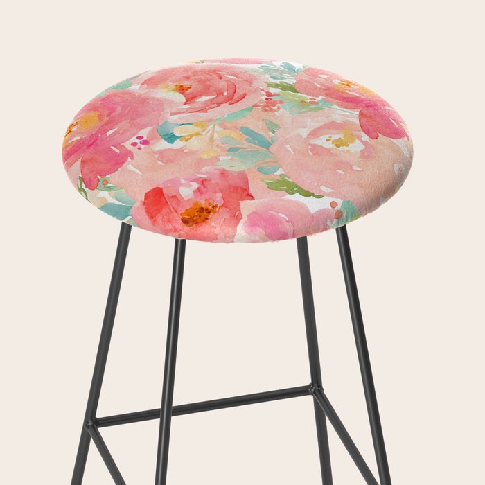 Preppy Pink Peonies Stool Gallery Image 2