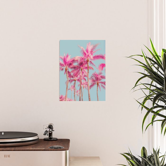 Pink Palm Trees - Surreal Nature Photography Print Poster Gallery Image 2