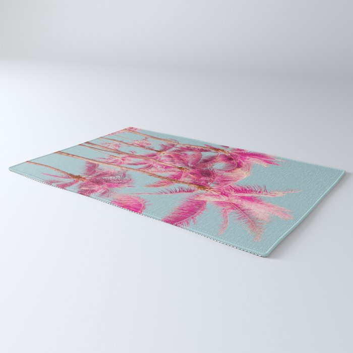Pink Palm Trees - Surreal Nature Photography Print Rug Gallery Image 3