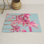 Pink Palm Trees - Surreal Nature Photography Print Rug Gallery Image 1