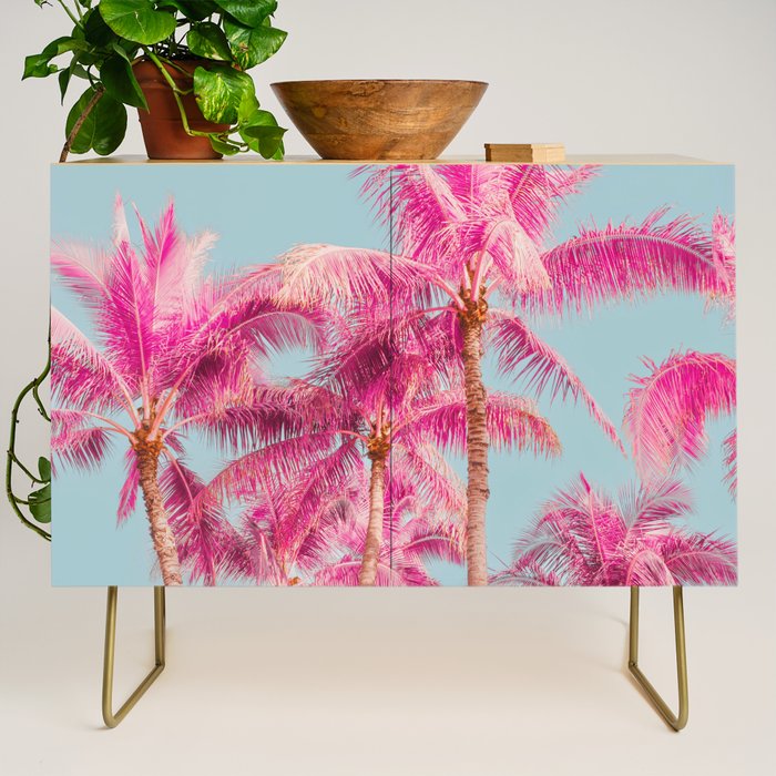 Pink Palm Trees - Surreal Nature Photography Print Credenza Gallery Image 1