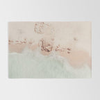 Aerial Mint Green Ocean - Pastel Beach - Minimal Beach - Sea Travel  photography Rug Gallery Image 2