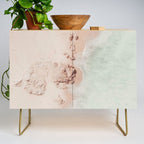 Aerial Mint Green Ocean - Pastel Beach - Minimal Beach - Sea Travel  photography Credenza Gallery Image 1