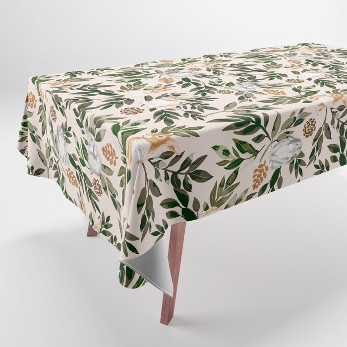 Rabbits in the green forest Tablecloth Gallery Image 1