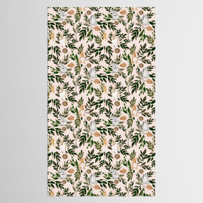 Rabbits in the green forest Tablecloth Gallery Image 2