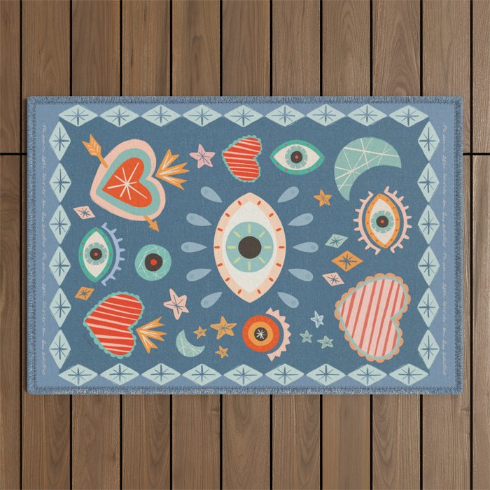 Written in the Stars | Milagros Hearts & Stars Outdoor Rug Gallery Image 1