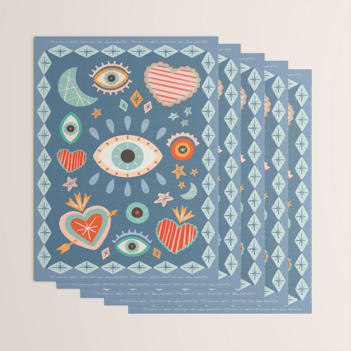 Written in the Stars | Milagros Hearts & Stars Wrapping Paper Gallery Image 3