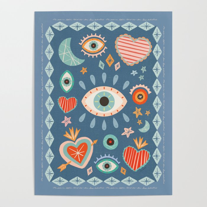 Written in the Stars | Milagros Hearts & Stars Poster Gallery Image 1
