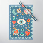 Written in the Stars | Milagros Hearts & Stars Wrapping Paper Gallery Image 1