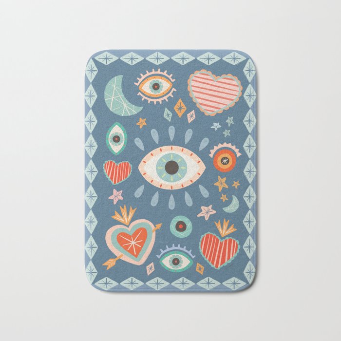 Written in the Stars | Milagros Hearts & Stars Bath Mat Gallery Image 1