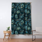 Elegant And Fancy Fantasy Flower Pattern In Turquoise And Gold Window Curtain Gallery Image 5