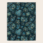 Elegant And Fancy Fantasy Flower Pattern In Turquoise And Gold Poster Gallery Image 4