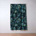 Elegant And Fancy Fantasy Flower Pattern In Turquoise And Gold Window Curtain Gallery Image 3