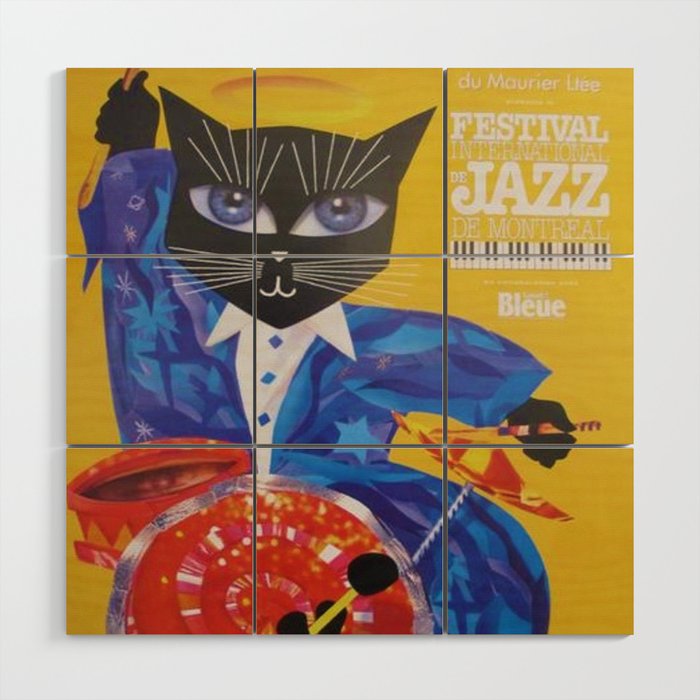 1994 Montreal Jazz Festival Cool Cat Poster No. 3 Gig Advertisement Wood Wall Art Gallery Image 1