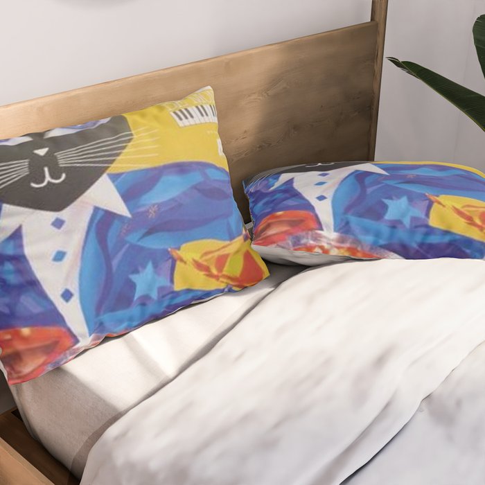 1994 Montreal Jazz Festival Cool Cat Poster No. 3 Gig Advertisement Pillow Sham Gallery Image 2