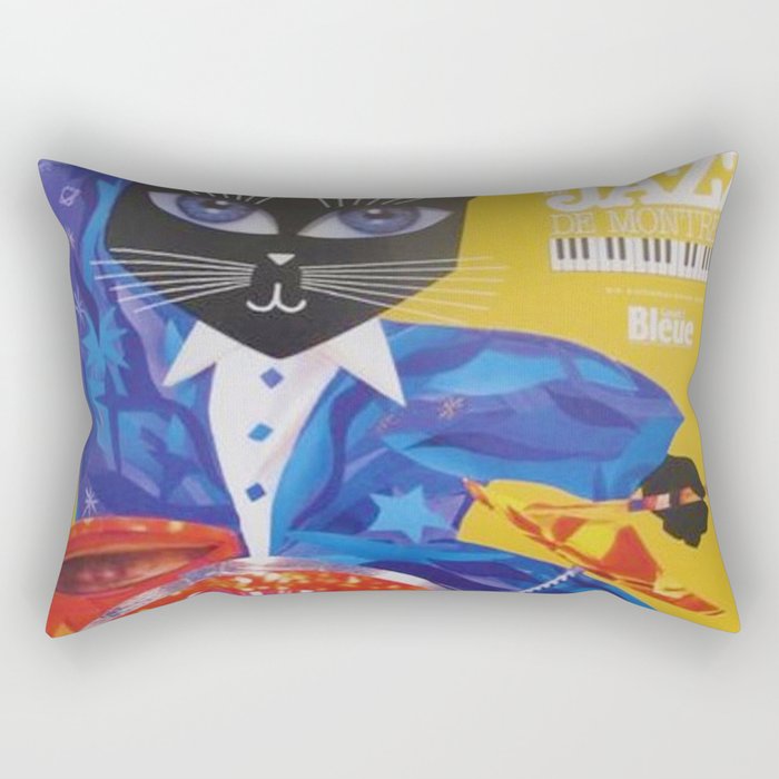 1994 Montreal Jazz Festival Cool Cat Poster No. 3 Gig Advertisement Rectangular Pillow Gallery Image 2