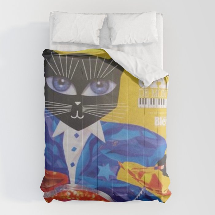 1994 Montreal Jazz Festival Cool Cat Poster No. 3 Gig Advertisement Comforter Gallery Image 1