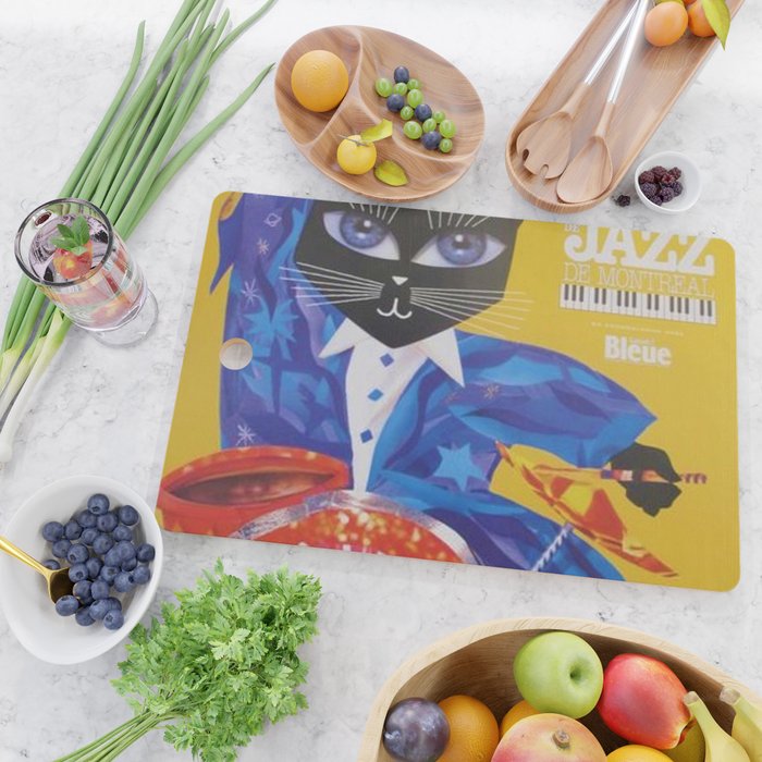 1994 Montreal Jazz Festival Cool Cat Poster No. 3 Gig Advertisement Cutting Board Gallery Image 2