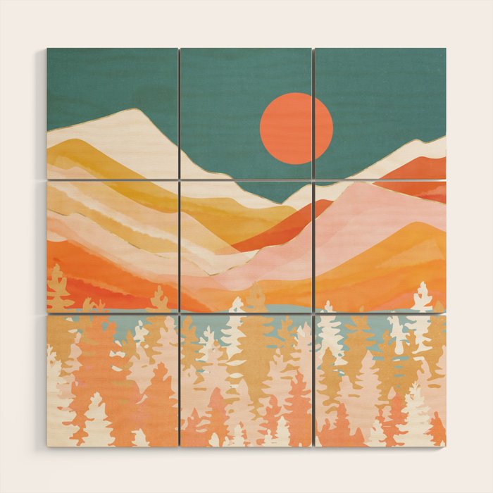 Citrus Mountains Wood Wall Art Gallery Image 1