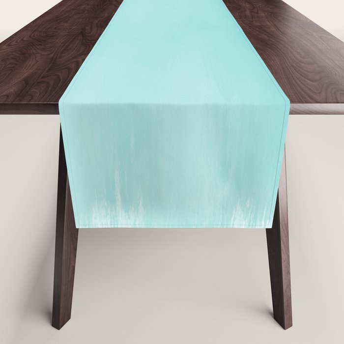 Modern teal watercolor gradient ombre brushstrokes pattern Table Runner Gallery Image 1