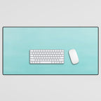 Modern teal watercolor gradient ombre brushstrokes pattern Desk Mat Gallery Image 1