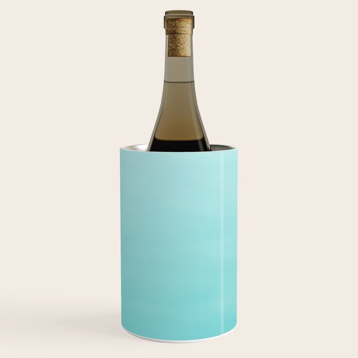 Modern teal watercolor gradient ombre brushstrokes pattern Wine Chiller Gallery Image 3