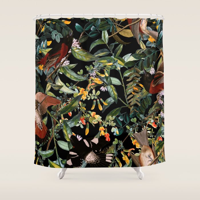 Floral and Birds XLIV Shower Curtain Gallery Image 1