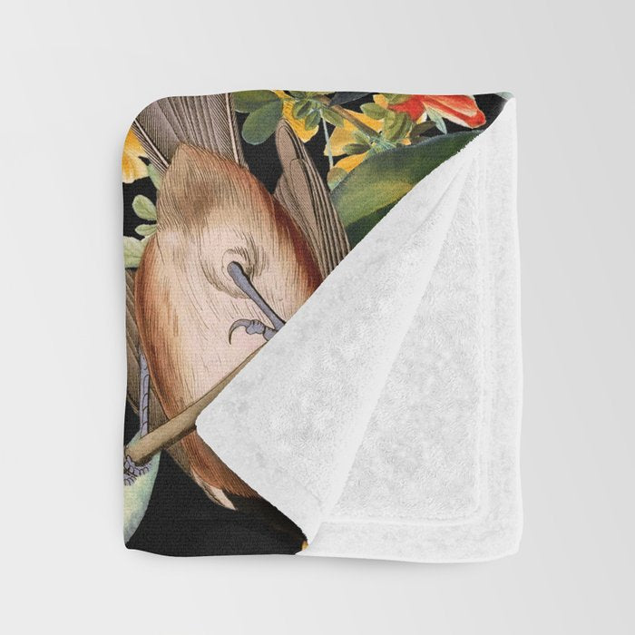 Floral and Birds XLIV Throw Blanket Gallery Image 3