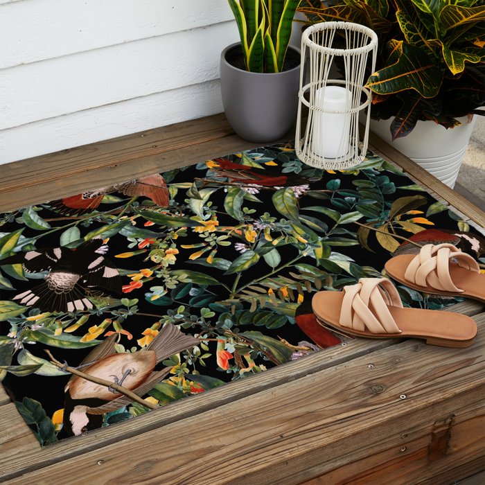 Floral and Birds XLIV Outdoor Rug Gallery Image 2