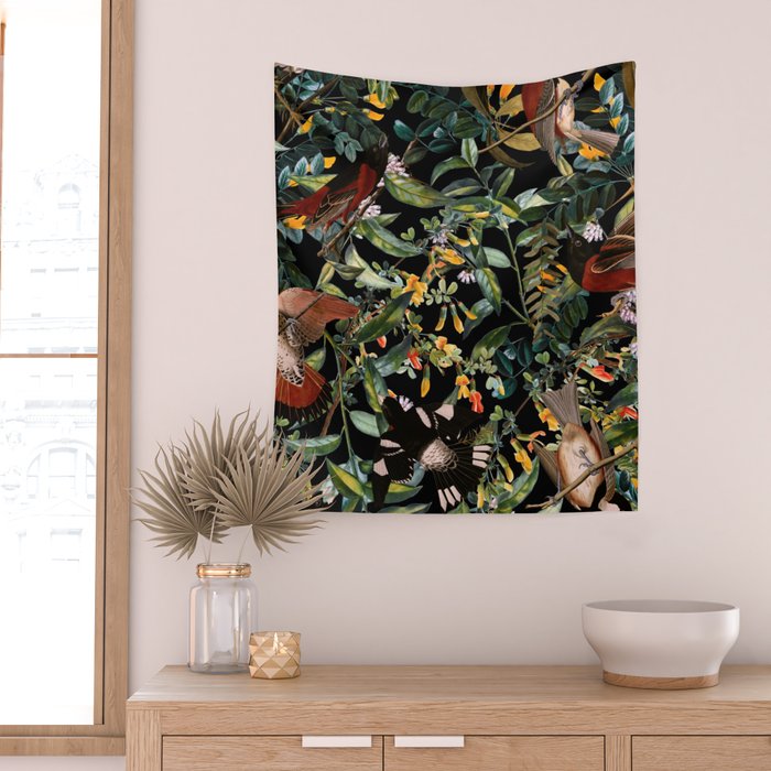 Floral and Birds XLIV Wall Tapestry Gallery Image 2