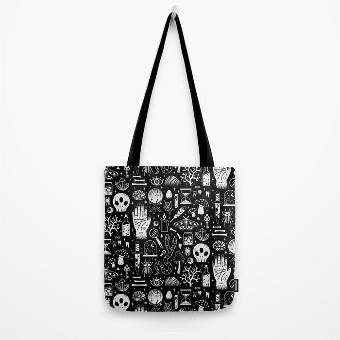 Curiosities: Bone Black Tote Bag Gallery Image 2
