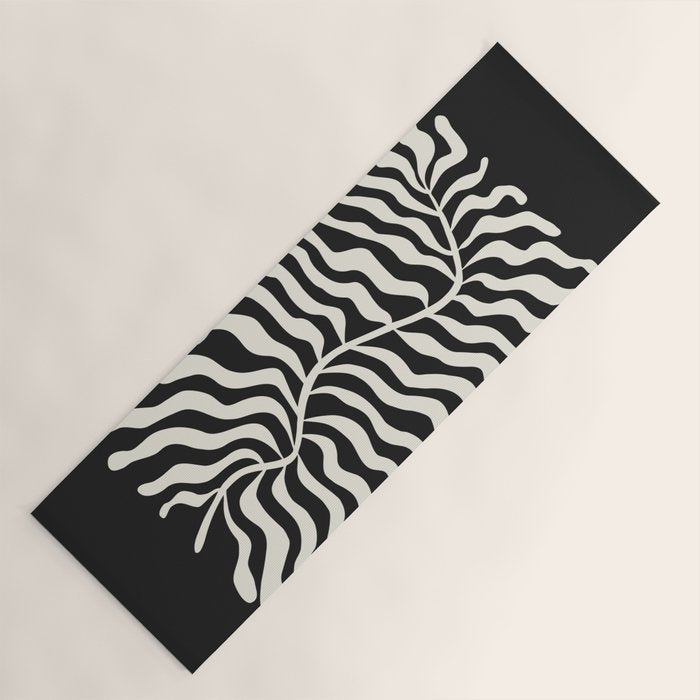 Onyx Ferns: Black & White Matisse Edition Yoga Mat Gallery Image 1