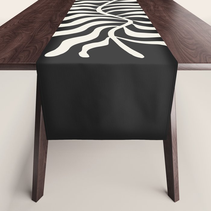 Onyx Ferns: Black & White Matisse Edition Table Runner Gallery Image 1