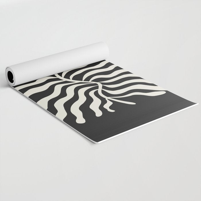 Onyx Ferns: Black & White Matisse Edition Yoga Mat Gallery Image 2