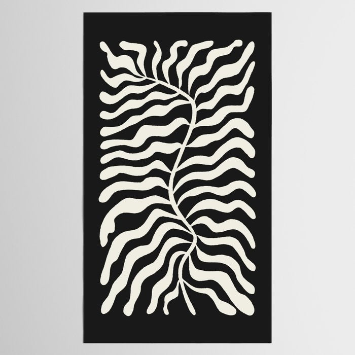 Onyx Ferns: Black & White Matisse Edition Tablecloth Gallery Image 2