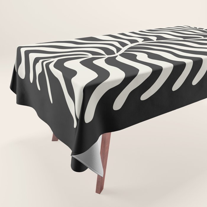 Onyx Ferns: Black & White Matisse Edition Tablecloth Gallery Image 1