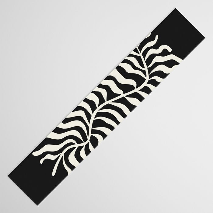 Onyx Ferns: Black & White Matisse Edition Table Runner Gallery Image 3