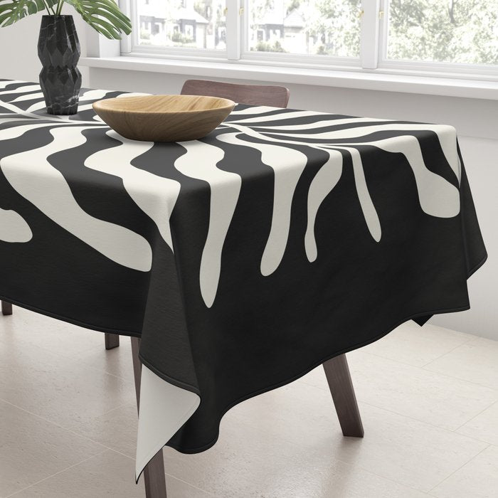 Onyx Ferns: Black & White Matisse Edition Tablecloth Gallery Image 3