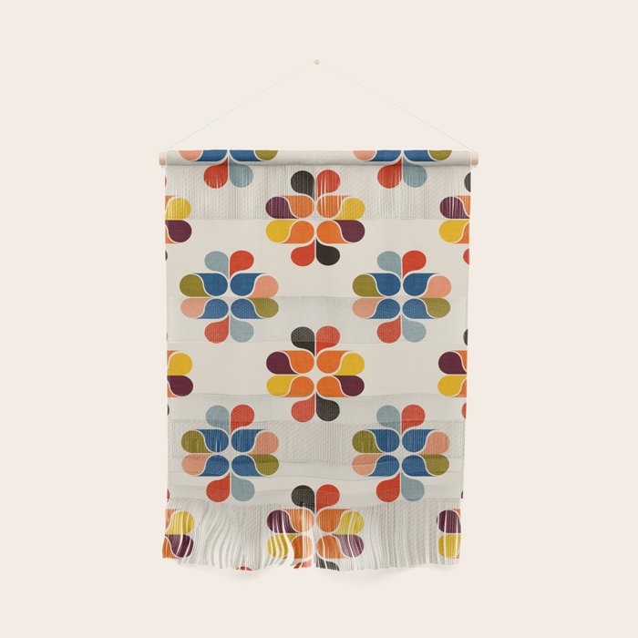 Mod Retro Floral Geometry in Multicolor Wall Hanging Gallery Image 1