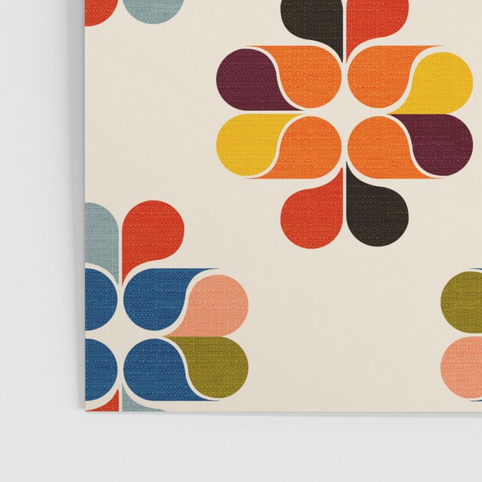 Mod Retro Floral Geometry in Multicolor Poster Gallery Image 3