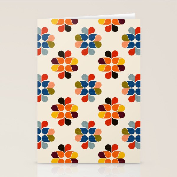 Mod Retro Floral Geometry in Multicolor Stationery Card Gallery Image 2