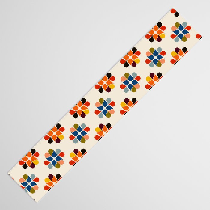 Mod Retro Floral Geometry in Multicolor Table Runner Gallery Image 3
