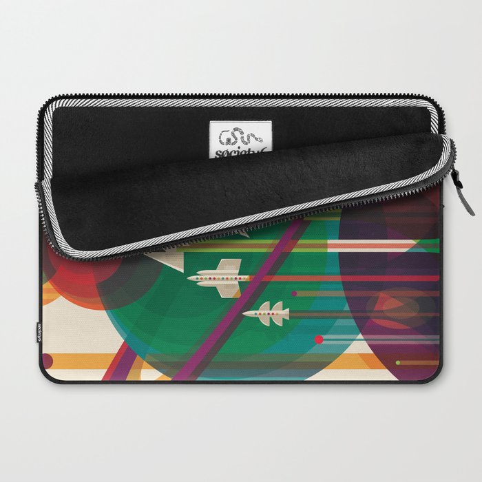 NASA Retro Space Travel Poster The Grand Tour Laptop Sleeve Gallery Image 2