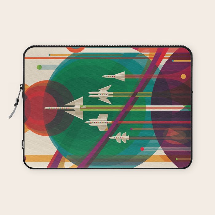 NASA Retro Space Travel Poster The Grand Tour Laptop Sleeve Gallery Image 1