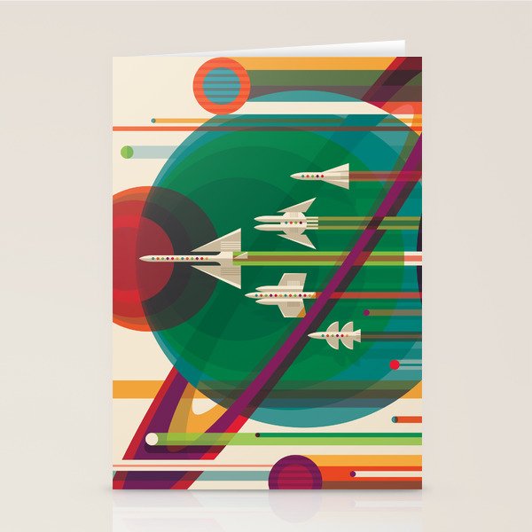 NASA Retro Space Travel Poster The Grand Tour Stationery Card Gallery Image 2